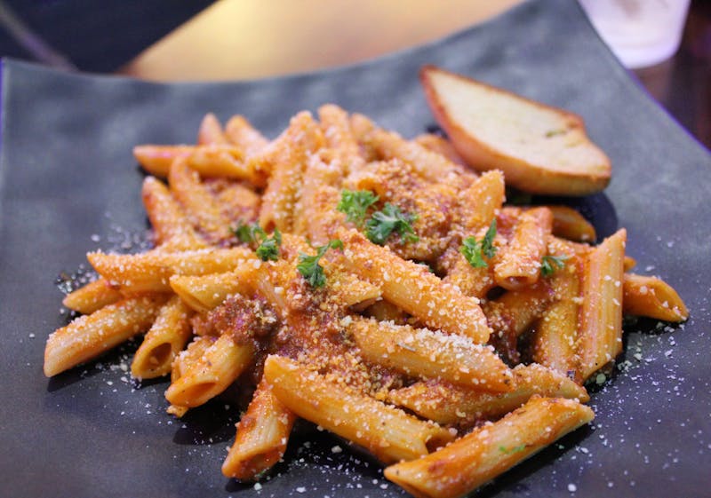 Spicy arrabbiata rigatoni pasta